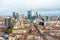 Aerial view of Milan skyline with modern skyscrapers in Porto Nuovo business district, Italy. Panorama of Milano city. Spring