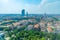 Aerial view of Milano in Italy from Torre Branca