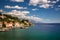 Aerial View of Mimice Village and Adriatic Sea Cost, Omis Riviera, Croatia