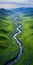 Aerial View Of Mind-bending River In Tranquil Landscape