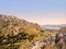 Aerial view of Mirador Es Colomer viewpoint, Cap De Formentor, Mallorca. Known as meeting point of the winds. Very