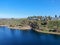 Aerial view of Miramar reservoir in the Scripps Miramar Ranch community, San Diego, California.