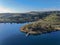 Aerial view of Miramar reservoir in the Scripps Miramar Ranch community, San Diego, California.