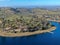 Aerial view of Miramar reservoir in the Scripps Miramar Ranch community, San Diego, California.