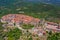 Aerial view of Miranda del Castanar village in Spain.
