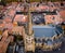 An aerial view of Mirepoix,  a commune in the AriÃ¨ge department in southwestern France