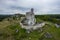 Aerial view of Mirow Castle, Eagles Nests trail. Medieval fortress in the Jura region near Czestochowa.  Silesian Voivodeship.