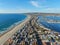 Aerial view of Mission Bay & Beaches in San Diego, California. USA.