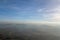 Aerial View Mist over the mountains. Winter landscape