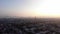 Aerial view of a misty sunset over the skyline of Mexico City