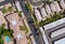 Aerial view of mixing single family homes, apartment buildings a residential district a Avondale near Phoenix Arizona US