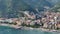 Aerial view of a modern beach in Maiori, Italy.