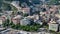 Aerial view of a modern beach in Maiori, Italy.