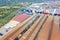 Aerial View of a Modern Container Terminal Factory