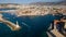 Aerial view of the modern marina at the Venetian port of Chania, Crete, Greece