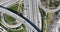 Aerial view modern multilevel motorway junction with toll highway, road traffic an important infrastructure