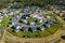 Aerial view of modern nordic family homes.