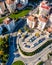 Aerial view of a modern residential district in northern Lisbon with modern buildings in Lisbon outskirts, Bobadela, Portugal