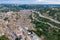 Aerial view of Modica, Sicily, Italy. Modica (Ragusa Province), view of the baroque town. Sicily, Italy. Ancient city Modica from