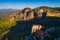 Aerial view from the Monastery Rousanou in Meteora, Greece