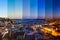 Aerial view montage of Lisbon rooftop from Senhora do Monte view