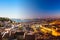 Aerial view montage of Lisbon rooftop from Senhora do Monte view