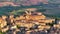 Aerial view of Montepulciano, Cathedral, Piazza Grande and Palazzo Comunale