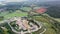 Aerial view of Monterrigioni castle in Tuscany, Italy.