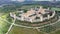 Aerial view of Monterrigioni castle in Tuscany, Italy.