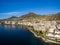 Aerial view of Montreux waterfront, Switzerland