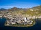 Aerial view of Montreux waterfront, Switzerland