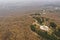 Aerial view at monument Freedom on Fruska Gora mountain, near Novi Sad, Serbia