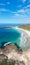 Aerial view of Moonee Beach on the Central Coast of New South Wales Australia