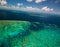 Aerial view of Moore Reef on the outer Great Barrier Reef