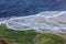 Aerial view of moraine glacier river in South.