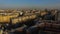 Aerial view of Moscow at night. Novoarbatsky bridge, Government Building, Ukraine Hotel during night in Moscow. Top view