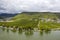 Aerial view of the Moselle valley with vineyards