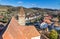 Aerial view of Mosna Vilage and church tower