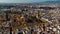 Aerial view of Mosque Cathedral of Cordoba, Roman bridge, Andalusia, Spain