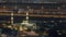 Aerial view of mosque and neighbourhood Deira on a background night timelapse. Dubai, United Arab Emirates