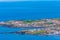 Aerial view of Mosteiros town at Sao Miguel island in Portugal