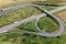 aerial view of a motorway interchange