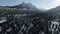 Aerial view of Mount Charleston in the fog, Spring Mountains, Nevada, USA