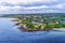 Aerial view of Mount Eliza coastline at dusk.