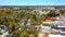 Aerial view of Mount Forest, Ontario, Canada on a spring day