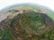 Aerial view of Mount Schank is a dormant volcano 360 views near mount Gambier centre.