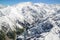 Aerial view of Mountain Cook Range Landscape with from Helicopter, New Zealand