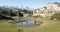 Aerial view of Mountain lakes and beautiful landscape, Lakes of Covadonga, Peaks of Europe