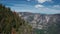 Aerial view of the mountain landscape with Yosemite Falls