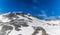 An aerial view of the mountain peaks above the Denver glacier close to Skagway, Alaska